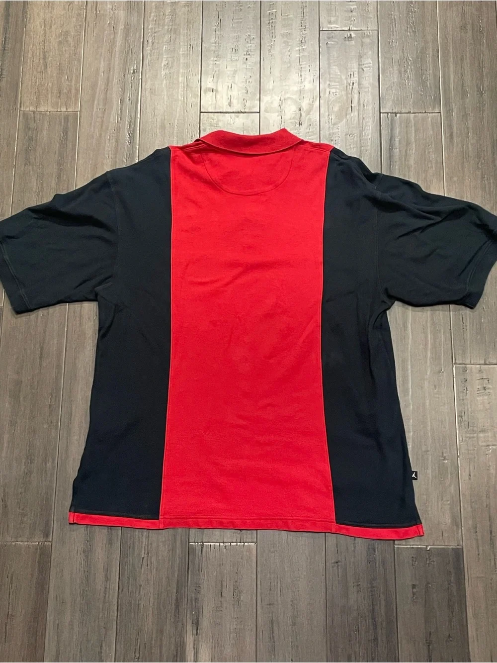 Jordan Jumpman XXL Red Black Colorblock Polo Shirt Vintage Y2K Basketball